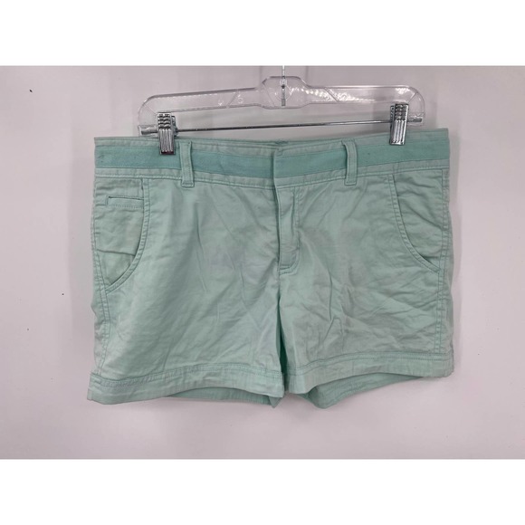 Athleta womens glass blue fo sho shorts hiking button waist size 12 - Picture 2 of 5